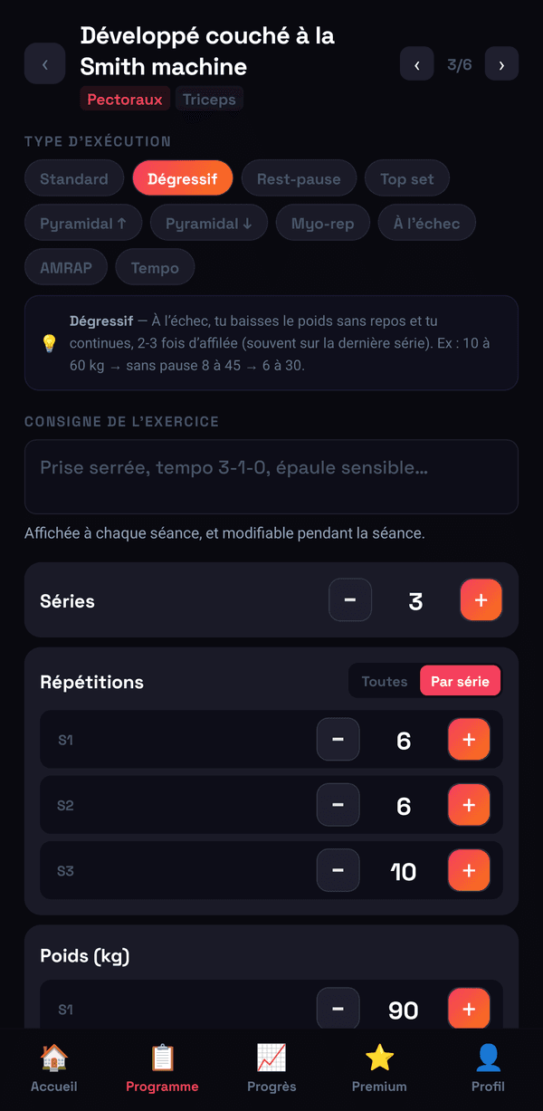 Le choix du type d’exécution, avec son explication